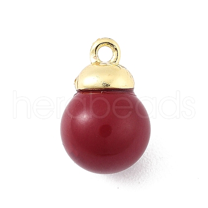 Brass Glass Charms KK-K371-36A-G-1
