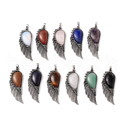 Natural & Synthetic Gemstone Alloy Big Pendants FIND-E023-01AS-1