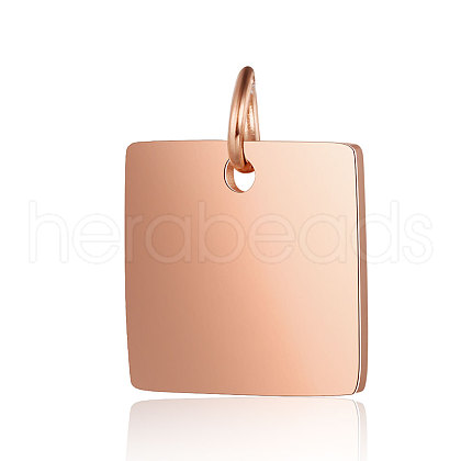 304 Stainless Steel Stamping Blank Tag Charms STAS-I311-28RG-1