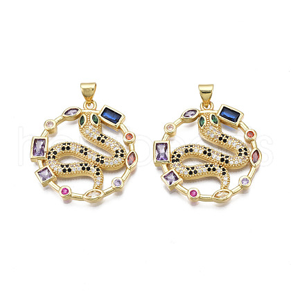 Brass Micro Pave 
Cubic Zirconia Pendants ZIRC-N039-229-1