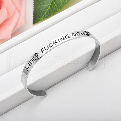 Inspirational Stainless Steel Cuff Bangles for Men Women FS-WG0E735-12-1
