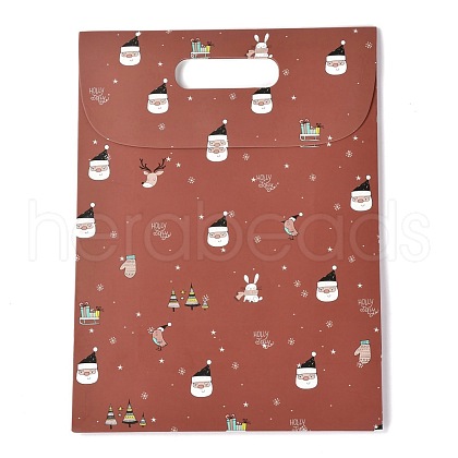 Christmas Themed Pattern Rectangle Kraft Paper Flip Bags CARB-L008-02L-01-1
