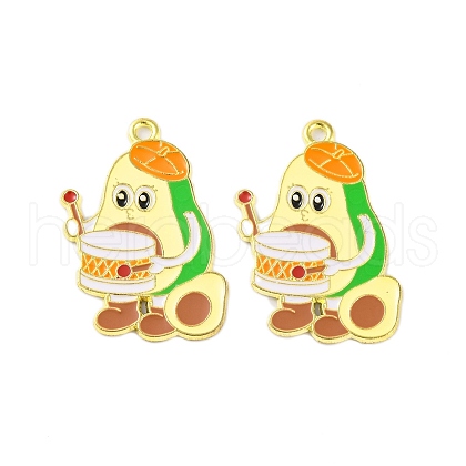 Golden Plated Alloy Enamel Pendants ENAM-Z017-10G-01-1