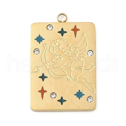 304 Stainless Steel Rhinestones Pendants STAS-D306-01G-I-1
