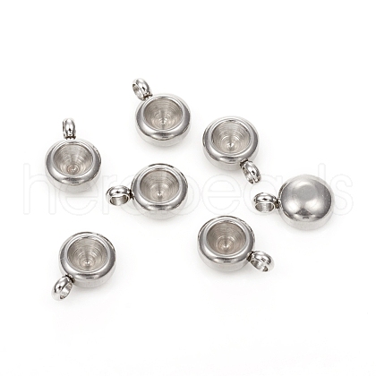 Tarnish Resistant 201 Stainless Steel Pendant Rhinestone Settings X-STAS-G224-27P-1
