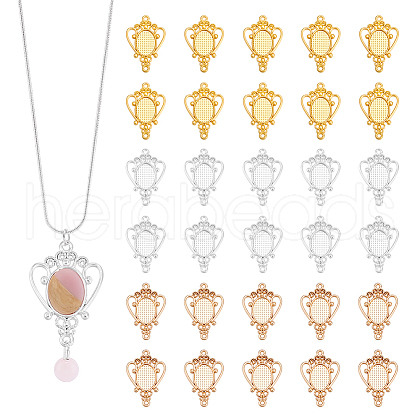 Unicraftale 60Pcs 3 Colors Alloy Cabochon Connector Settings FIND-UN0006-89-1