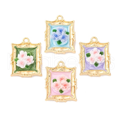 Resin Enamel Pendants FIND-M060-07G-1