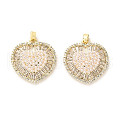 Brass Micro Pave Cubic Zirconia Pendants KK-K355-16G-1