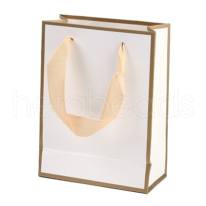 Rectangle Paper Bags with Ribbon Handles CARB-L011-01B-01-1
