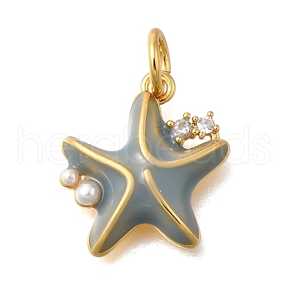 Brass Micro Pave Cubic Zirconia Pendants KK-U061-19B-G-1