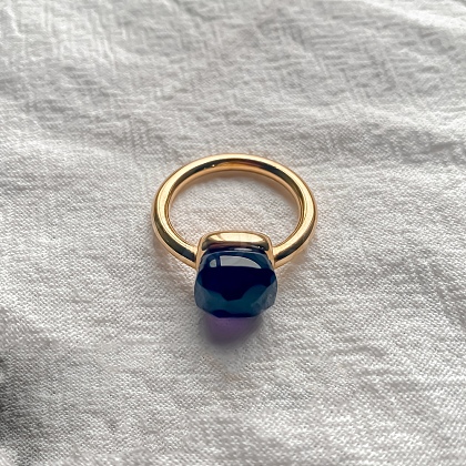 Square 304 Stainless Steel with Glass Finger Rings FS-WG8AAFA-05-1
