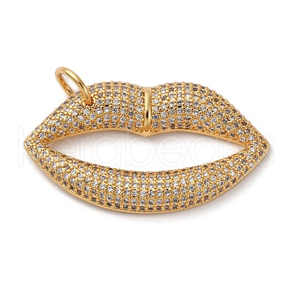 Brass Micro Pave Cubic Zirconia Pendants KK-U076-11G-1