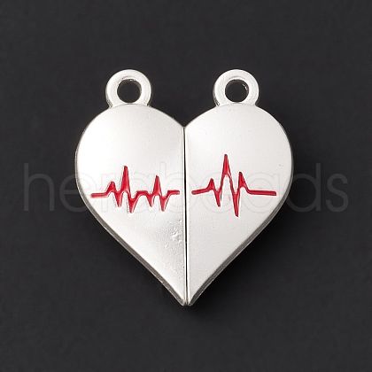 Love Heart Alloy Magnetic Clasps FIND-C013-01C-1