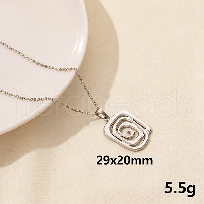Stainless Steel Spiral Pendant Necklaces UW1912-9-1