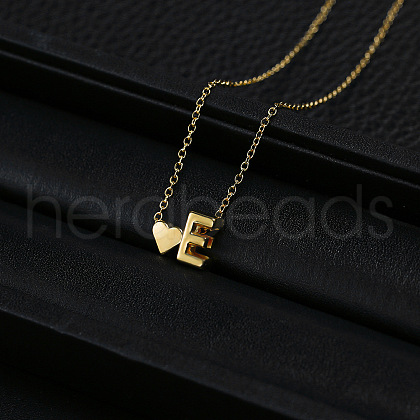 Alloy Letter Heart Pendant Necklaces for Women WGBB55E-01-1