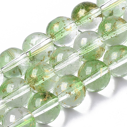 Transparent Spray Painted Glass Bead Strands X-GLAA-N035-03C-B02-1