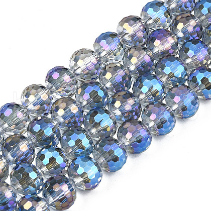 Electroplate Transparent Glass Beads Strands EGLA-N002-31-C01-1
