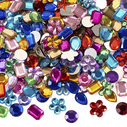 Flat Back & Back Plated Acrylic Rhinestone Cabochons MACR-TA0001-62A-1
