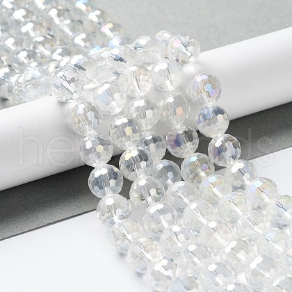 Electroplate Glass Bead Strands X-EGLA-R040-10mm-15-1