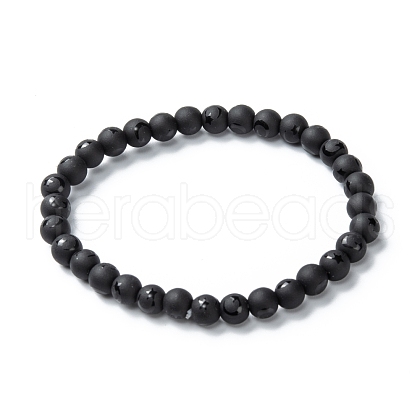 Frosted Glass Beads Stretch Bracelets BJEW-I296-06-1