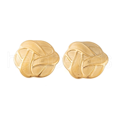 Ion Plating(IP) 304 Stainless Steel Stud Earrings for Women EJEW-P279-56G-1