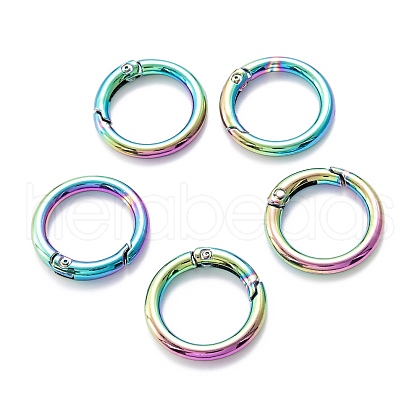 Zinc Alloy Ring Spring Gate Rings PALLOY-M194-01B-MC-1