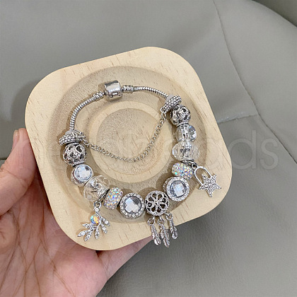 Star & Feather Alloy European Beads Charm Bracelets FS-WG690AF-05-1