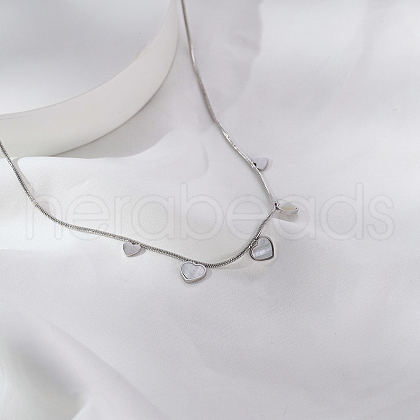Stainless Steel 5 Heart Pendant Necklaces for Women Daily Wear DA3122-1-1