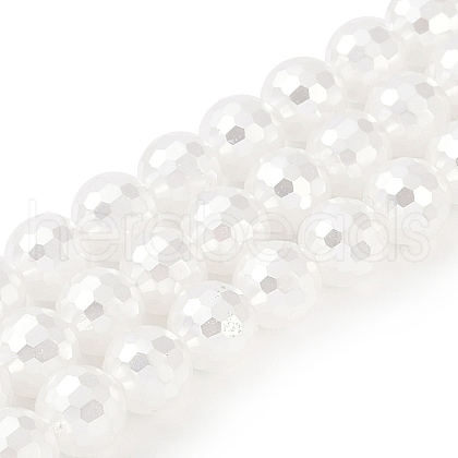 Electroplated Shell Pearl Beads Strands BSHE-C007-A01-01-1