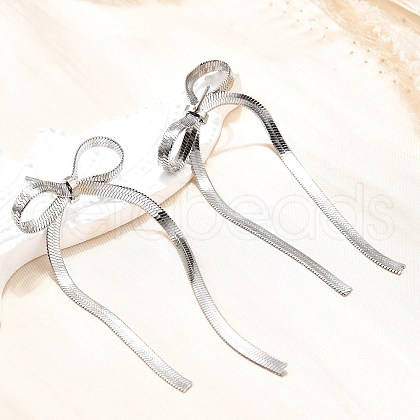 Non-Tarnish Bowknot 304 Stainless Steel Stud Earrings for Women EJEW-D104-04P-1