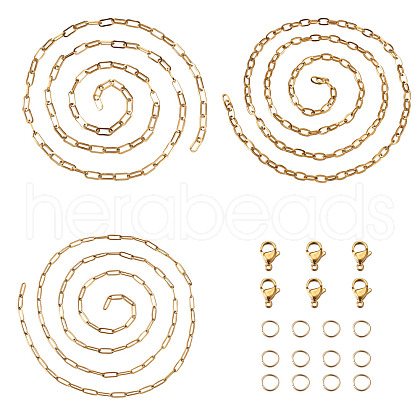 Yilisi DIY Stainless Steel  Chain Necklaces & Bracelets MakingKits DIY-YS0001-23G-1