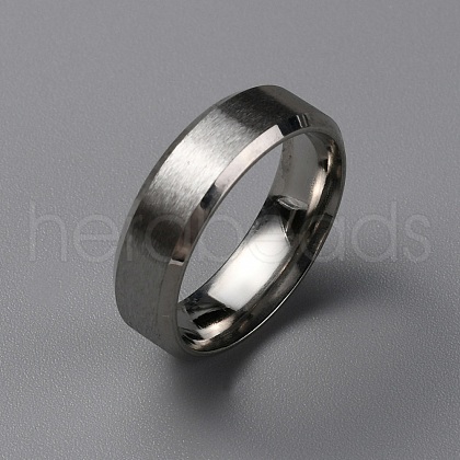 Matte Style 304 Stainless Steel Wide Band Finger Rings for Women Men RJEW-WH0009-14C-P-1