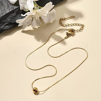 Stainless Steel Round Pendant Necklaces for Women NJEW-G160-02G-1