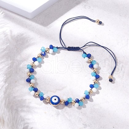Glass Beads Braided Bead Bracelets BJEW-JB11894-1