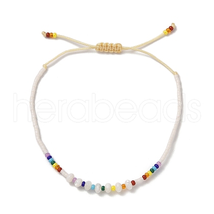 Miyuki Seed Beads & Shell  Braided Bead Bracelets BJEW-C061-02-1