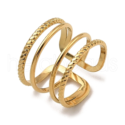 304 Stainless Steel Open Cuff Rings RJEW-Z018-07G-1