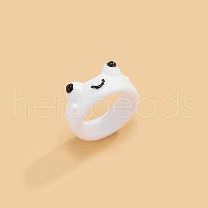 Frog Resin Plain Band Rings for Women Girls FS-WG41763-03-1