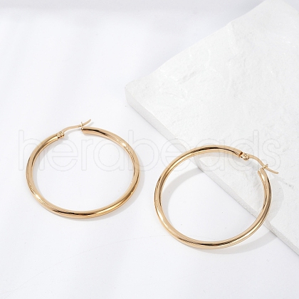 201 Stainless Steel Big Hoop Earrings EJEW-F205-14G-B-1