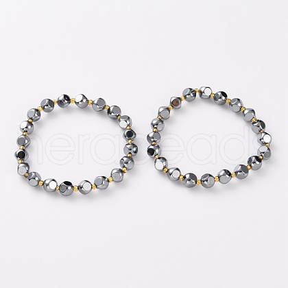 Terahertz Stone Beads Stretch Bracelets BJEW-Z007-B-02-1