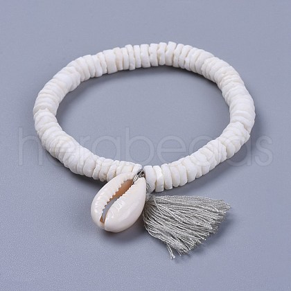 Cotton Thread Tassels Charm Bracelets BJEW-JB04385-01-1