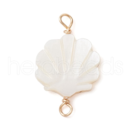 Natural Freshwater Shell Connector Charms PALLOY-JF02442-01-1