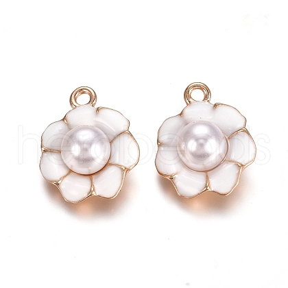 Light Gold Plated Alloy Enamel Pendants X-PALLOY-TAC0009-67-1