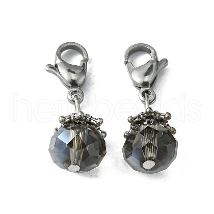 Electroplate Faceted Glass Pendants HJEW-TAC0004-15-1