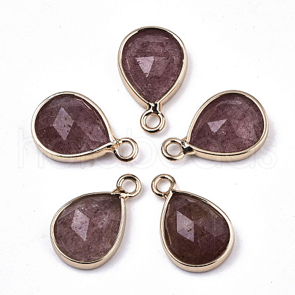 Natural Strawberry Quartz Charms G-N326-50C-1
