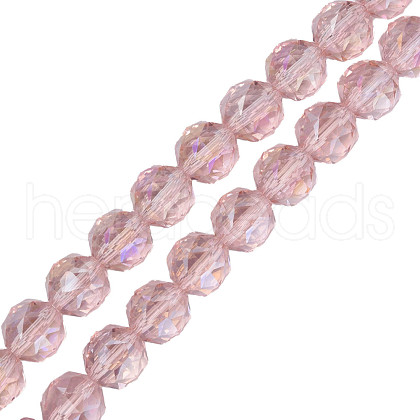 Electroplate Transparent Glass Beads Strands EGLA-N002-34A-C02-1