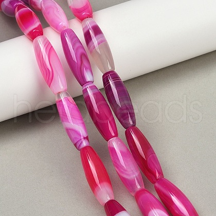 Natural Striped Agate/Banded Agate Beads Strands G-S280-10C-1
