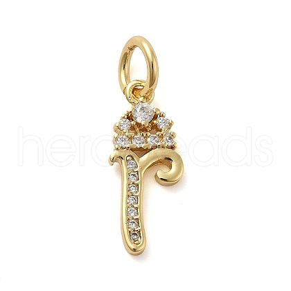 Brass Micro Pave Cubic Zirconia Pendants KK-M273-01G-R-1