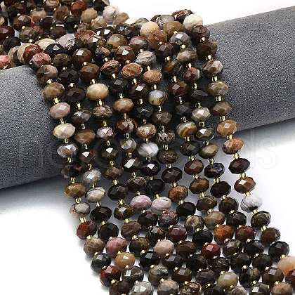 Natural Petrified Wood Beads Strands G-P573-A32-01-1