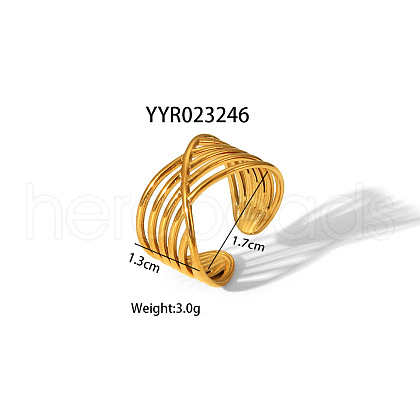 Stainless Steel Cuff Rings Fashion Jewelry for Women LV3247-8-1