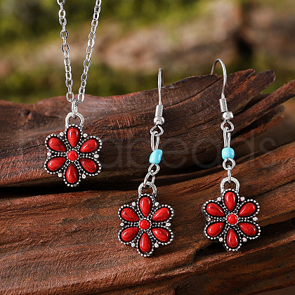 Synthetic Turquoise & Alloy Jewelry Sets FS-WG8B1C9-04-1